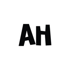 AH monogram logo design letter text name symbol monochrome logotype alphabet character simple logo