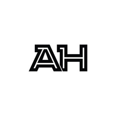 AH monogram logo design letter text name symbol monochrome logotype alphabet character simple logo