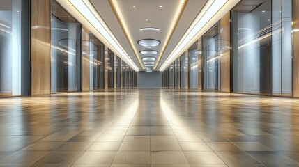 Bright and airy long hallway bathed in natural light creating an inviting pathway that leads to new discoveries