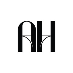 AH monogram logo design letter text name symbol monochrome logotype alphabet character simple logo