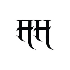 AH monogram logo design letter text name symbol monochrome logotype alphabet character simple logo