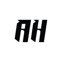 AH monogram logo design letter text name symbol monochrome logotype alphabet character simple logo