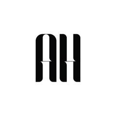 AH monogram logo design letter text name symbol monochrome logotype alphabet character simple logo