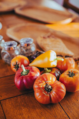 Colorful Fresh Tomatoes and Bell Peppers