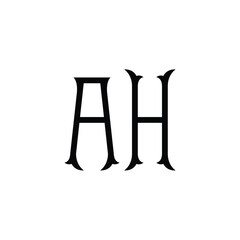 AH monogram logo design letter text name symbol monochrome logotype alphabet character simple logo