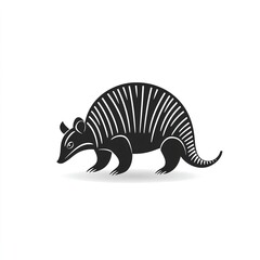 Striped Armadillo: A Black Minimalist Design