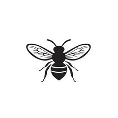 Fototapeta premium Elegant Black Bee: Minimalist Logo Design, Simple and Bold