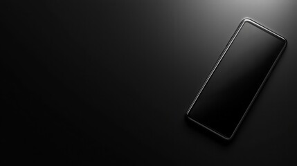 Black Smartphone on Black Background