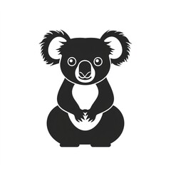 Obraz premium Adorable Koala: A Black Minimalist Logo Design