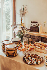 Elegant Food Table With Rustic Decor