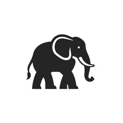 Obraz premium Elegant Black Elephant: A Minimalist Icon Design