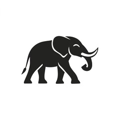 Obraz premium Majestic Elephant: A Black Minimalist Logo Design