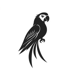 Obraz premium Sleek Black Parrot: Minimalist Bird Logo Design