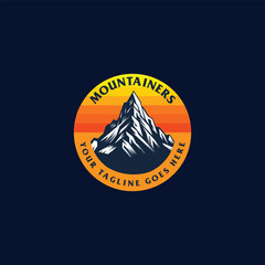 Mountain logo design inspiration, Mountain illustration, outdoor adventure . Vector graphic print for t shirt and other uses