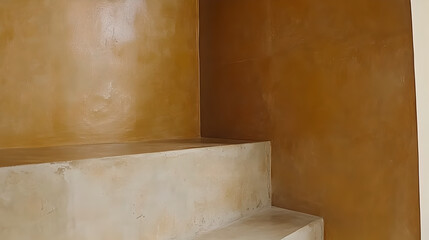 Warm Tan Walls Meet Concrete Seating Area