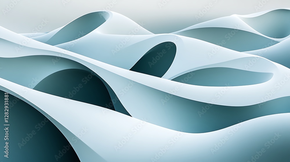 Poster abstract stylized waves create a calming and smooth environment