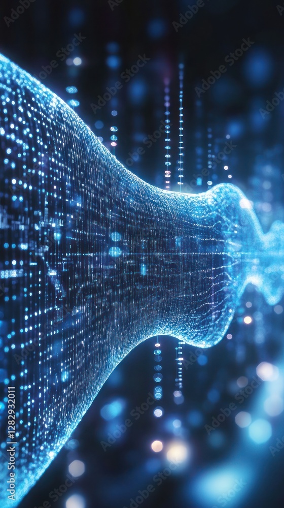 Aufkleber abstract digital flow of data in a futuristic space