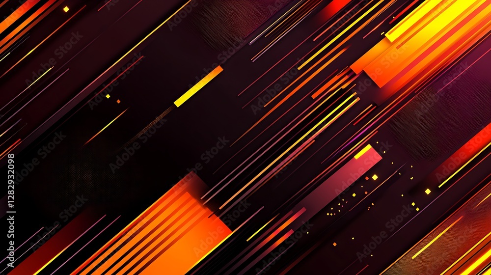 Poster diagonal lines and rectangles over dark abstract background