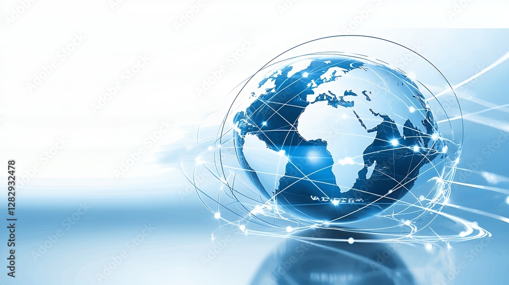 Poster global network digital connection abstract blue background