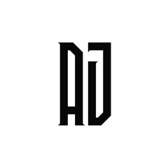AJ monogram logo design letter text name symbol monochrome logotype alphabet character simple logo