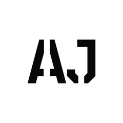 AJ monogram logo design letter text name symbol monochrome logotype alphabet character simple logo