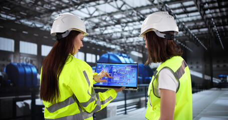 Female Engineer Inspecting Oil and Gas Plant