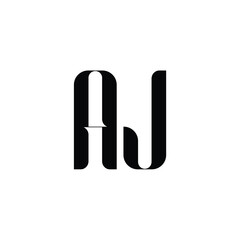 AJ monogram logo design letter text name symbol monochrome logotype alphabet character simple logo