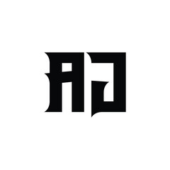 AJ monogram logo design letter text name symbol monochrome logotype alphabet character simple logo