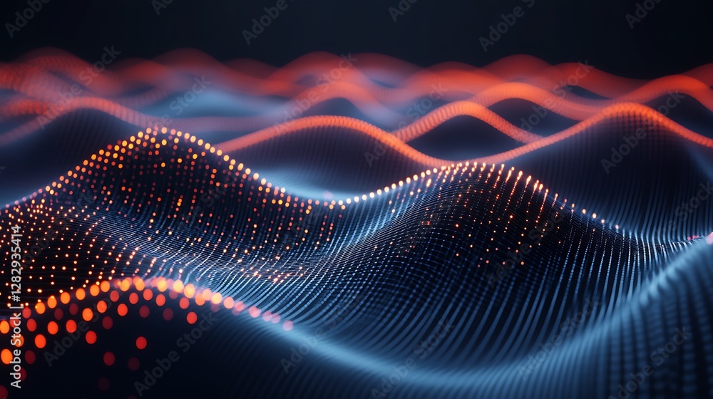 Aufkleber abstract illustration of digital data waves forming an interesting pattern