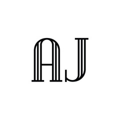 AJ monogram logo design letter text name symbol monochrome logotype alphabet character simple logo