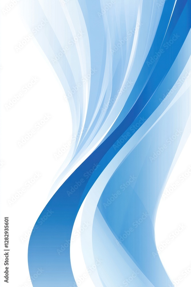 Poster abstract blue wave design with smooth gradients and flowing lines