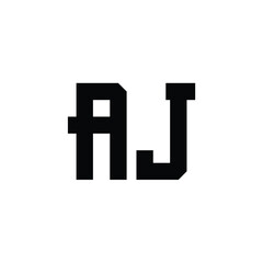 AJ monogram logo design letter text name symbol monochrome logotype alphabet character simple logo