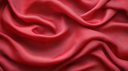 Obraz premium Red silk fabric draped, studio shot, textile background, design