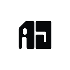 AJ monogram logo design letter text name symbol monochrome logotype alphabet character simple logo