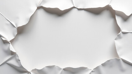 Fototapeta premium Torn paper arranged to create a frame or border around a central space, drawing attention to a specific area.