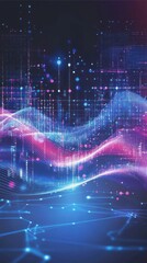 Abstract digital waves with vibrant colors and patterns