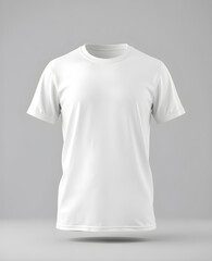 A crisp, blank white crew neck t-shirt for design templates.