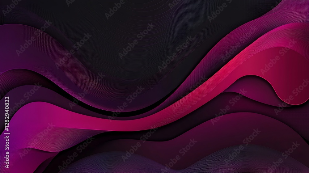 Poster abstract design features elegant layered waves of various colors