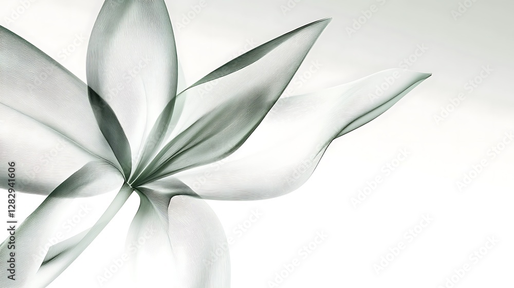 Poster abstract representation of a flower displayed in a subtle green color