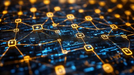 Obraz premium Abstract Digital Network: A Visual Representation of Global Connectivity and Data Flow