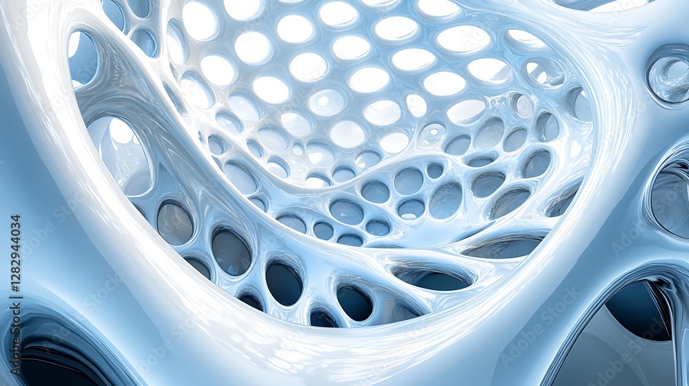 Poster abstract futuristic structure resembling biological cellular architectural form