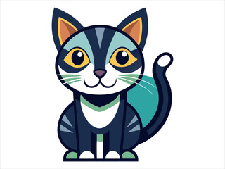 Obraz premium Watercolor Cat Face Clipart – High-Resolution Vector Art