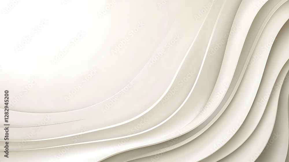Poster elegant white abstract layered curves create a soft and flowing design