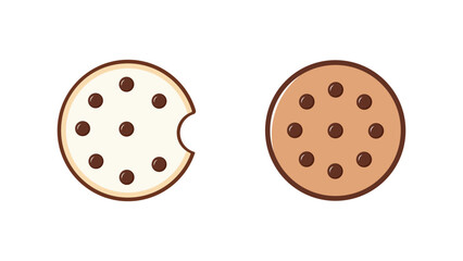 Cookie vector icon. Biscuit and snack vector, Flat color on white background. Bakery food. Vector illustration