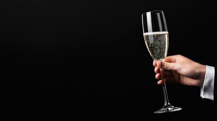 Elegant champagne toast at a luxurious party setting sophisticated ambiance close-up view