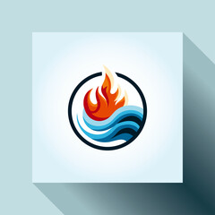 Water & Fire Logo Vector