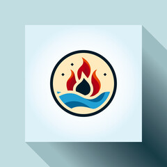 Water & Fire Logo Vector
