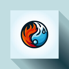 Water & Fire Logo Vector