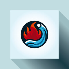 Water & Fire Logo Vector