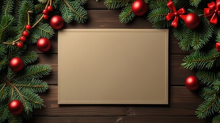 Obraz premium Christmas blank plain template mockup